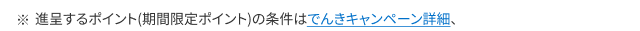 ※進呈するポイント(期間限定ポイント)の条件はでんきキャンペーン詳細、