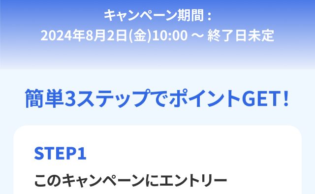 キャンペーン期間：(1)でんき：2024年8月2日(金)10:00 ～ 終了日未定